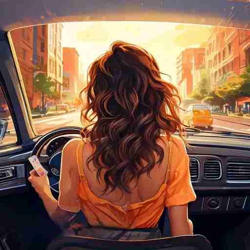 chica con carnet al volante