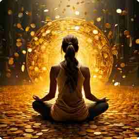 meditant amb or